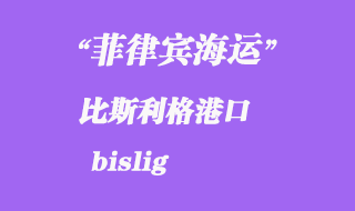 菲律賓海運(yùn):比斯利格(bislig)港口